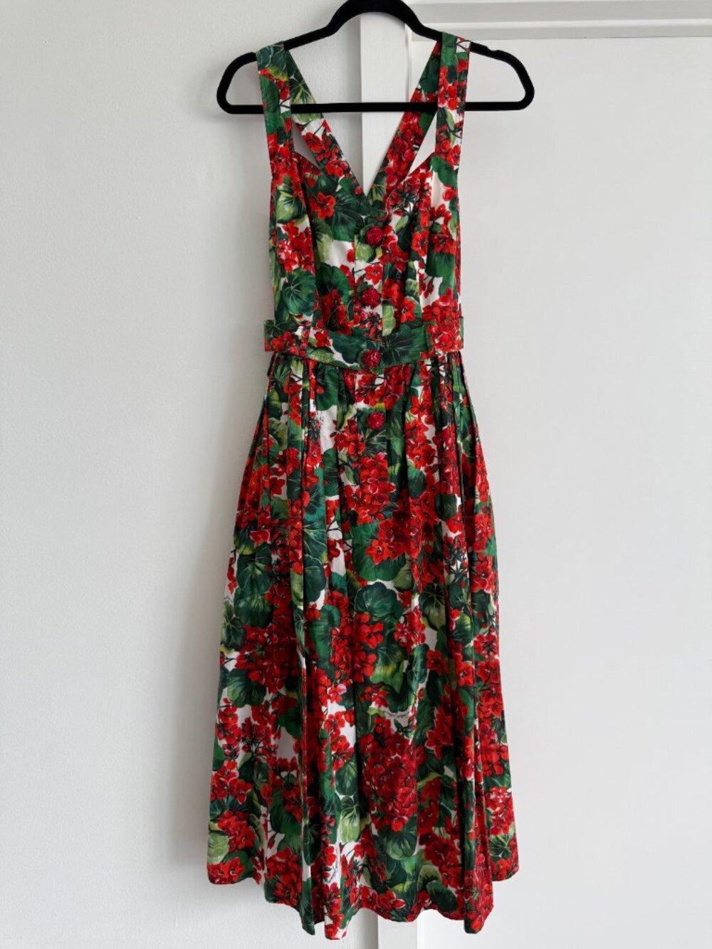 Dolce&Gabbana cotton dress in a vibrant geranium floral print - Size IT 46 - Picture 3 of 14